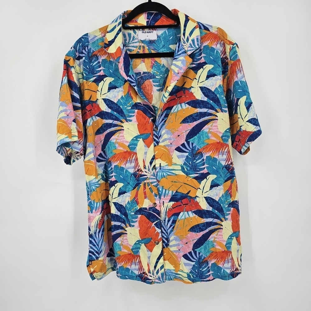 Old Navy Tropical Hawaiian Button-Up Shirt | Size M